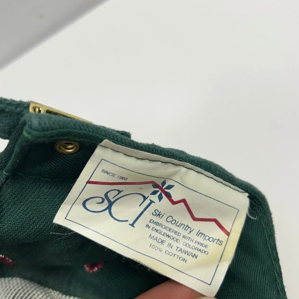 Ski Country Imports Denali Park Alaska Green Unisex OS Eagle Souvenir Hat Vtg